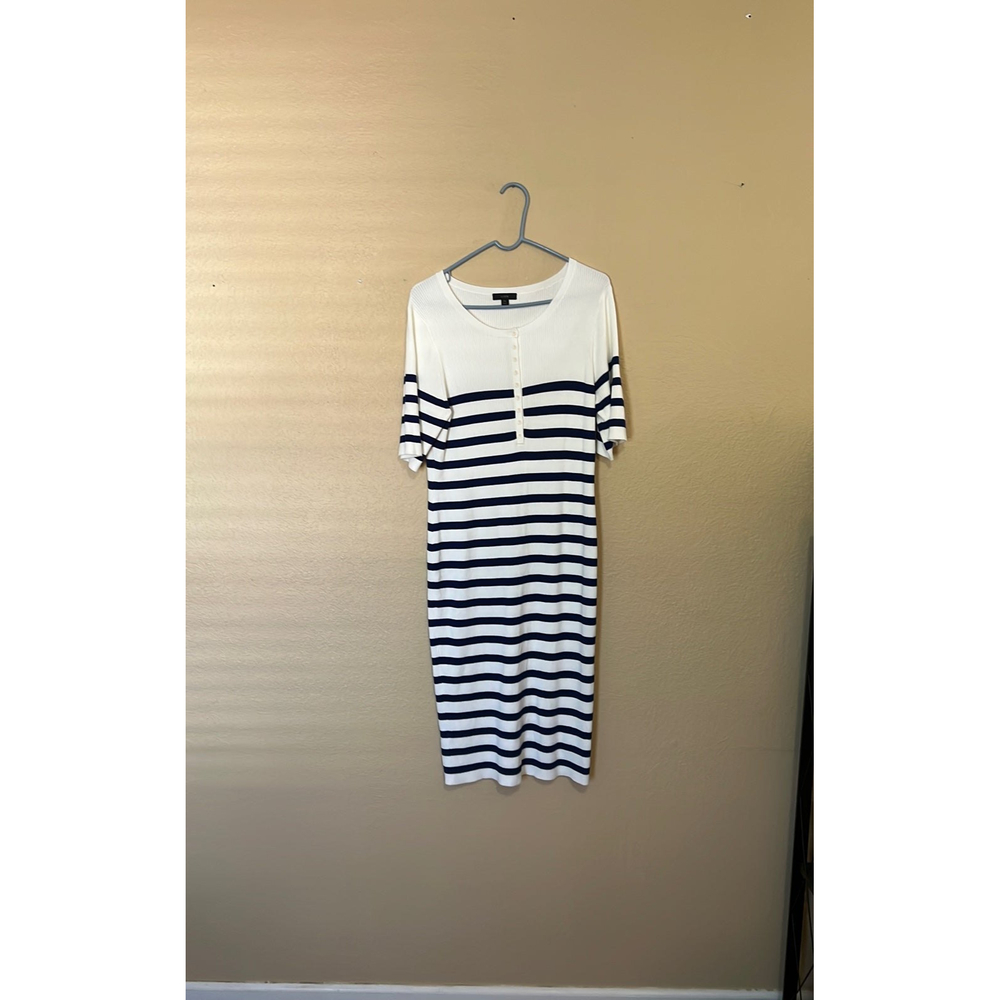 J CREW size XL dress blue and white 81%viscose